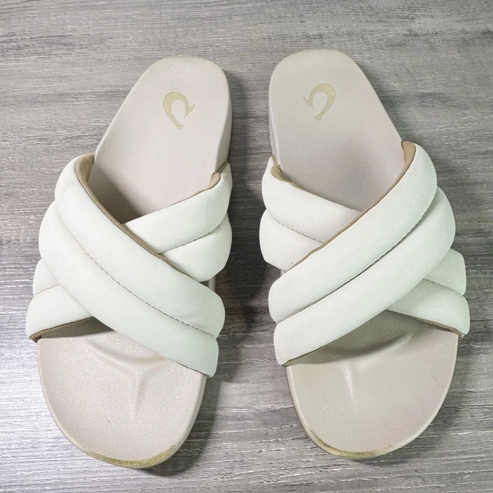 OluKai Hila Puffy Slide Sandal Col: cloud Womens 8 $85 - Picture 3 of 8